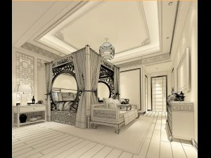bedroom - chinese style -9423 3D Model