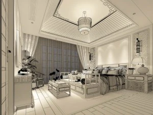 bedroom - chinese style -9424 3D Model