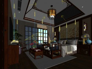 bedroom - chinese style -9424 3D Model