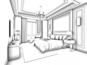 bedroom - chinese style -9428 3D Model