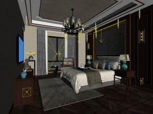 bedroom - chinese style -9428 Modelo 3D