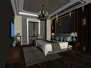 bedroom - chinese style -9428 3D Model