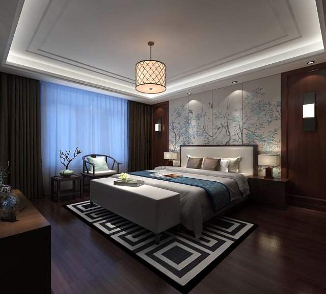 bedroom - chinese style-9430 Modelo 3D .c4d .max .obj .3ds .fbx .stl .blend 