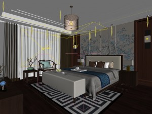 bedroom - chinese style-9430 Modelo 3D