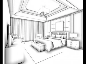 bedroom - chinese style -9432 3D Model