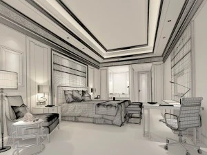 bedroom - chinese style -9437 3D Model