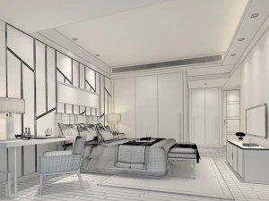 bedroom - chinese style -9438 3D Model