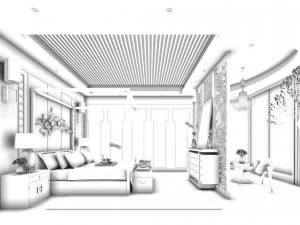bedroom - chinese style -9440 3D Model