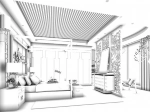 bedroom - chinese style -9440 3D Model