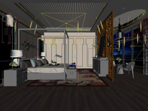 bedroom - chinese style -9440 Modèle 3D