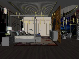 bedroom - chinese style -9440 3D Model