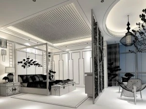 bedroom - chinese style -9440 3D Model