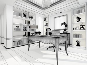 family - office - study room -02 Modèle 3D