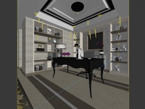 family - office - study room -02 Modèle 3D