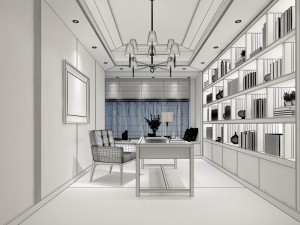 family - office - study room -03 3D-Modell