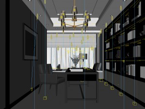family - office - study room -03 3D-Modell