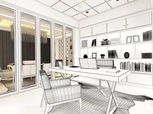 family - office - study room -04 3D Model