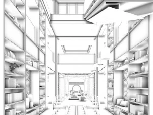 family - office - study room -06 3D Model