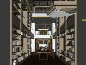family - office - study room -06 3D Model