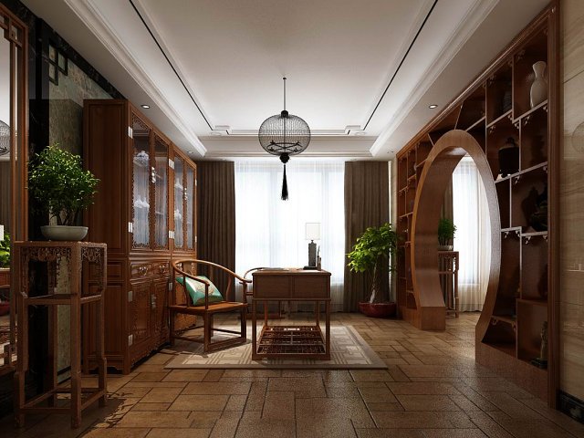 family - office - study room -07 3D Model .c4d .max .obj .3ds .fbx .stl .blend 