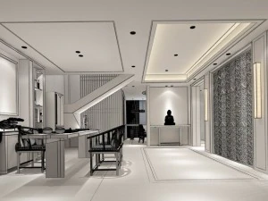 family - office - study room -010 3D Model