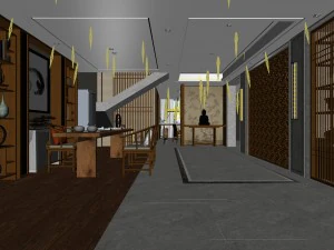 family - office - study room -010 3D Model
