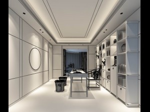 family - office - study room -014 3D Модель
