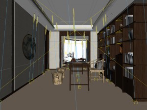family - office - study room -014 3D Модель