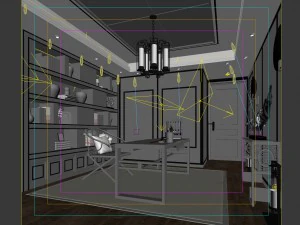family - office - study room -015 3D Model