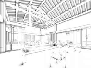 family - office - study room -016 3D 모델