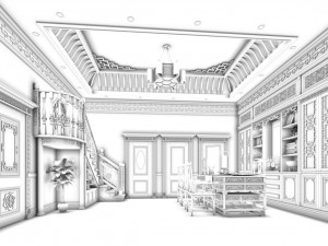 family - office - study room -018 3D Model