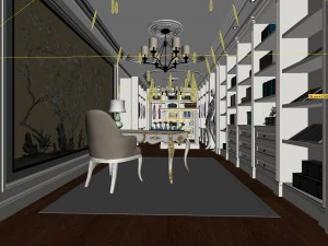 family - office - study room -019 3D Model