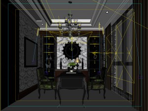family - office - study room -020 3D Model