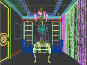 family - office - study room -020 3D Model