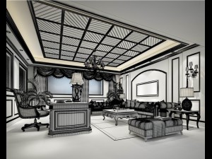family - office - study room -021 3D Model