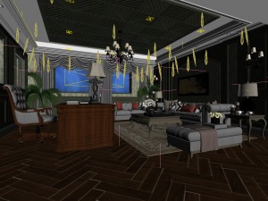 family - office - study room -021 3D Model