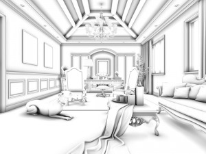 family - office - study room -023 3D 모델