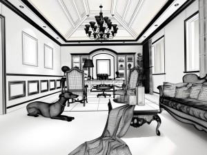 family - office - study room -023 3D 모델