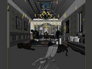 family - office - study room -023 3D 모델