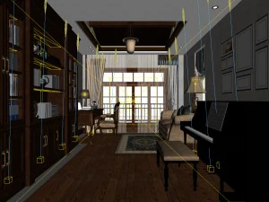 family - office - study room -024 3D Model