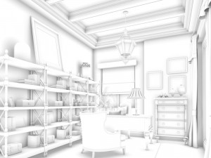 family - office - study room -026 3D Модель