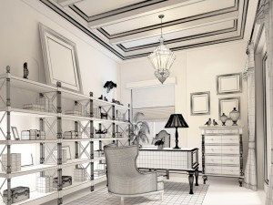 family - office - study room -026 3D Модель