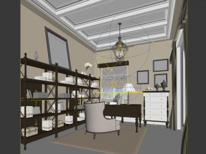 family - office - study room -026 3D Модель