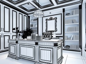family - office - study room -027 3D Model