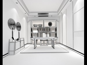 family - office - study room -028 3D 模型