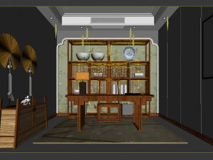family - office - study room -028 3D Model
