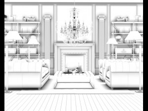 family - office - study room -029 Modello 3D