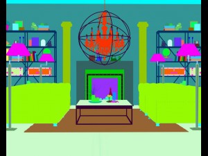 family - office - study room -029 Modello 3D