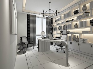 family - office - study room -032 3D 모델