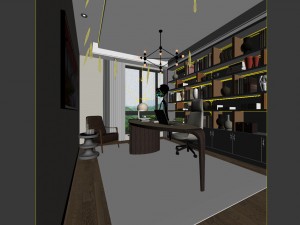 family - office - study room -032 3D 모델